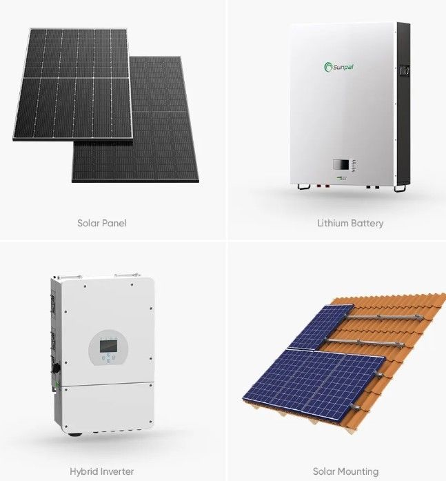 Berging 10000W Zonne-energiesysteem 120v 240v Split Phase 8KW 10KW 20KW 30KW 50KW Zonne-energiesysteem 10KW Hybride