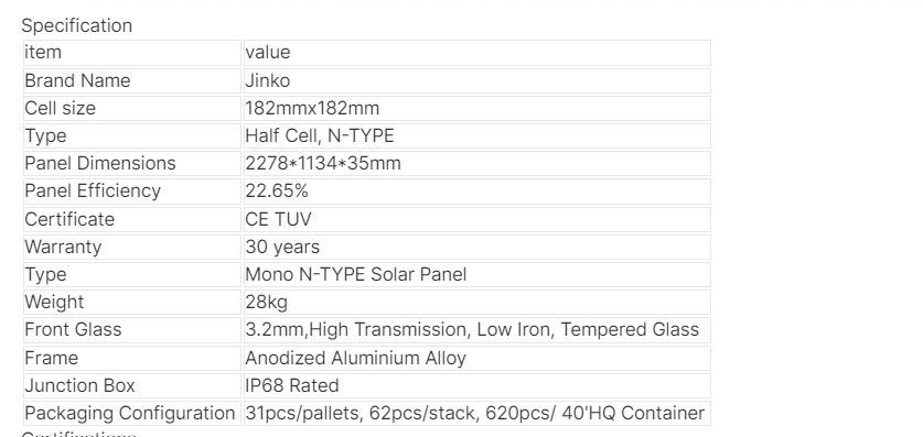 Jinko zonnepaneel Qcells 560W 565W 570W 575W 580W Energiepaneel Zonne-energie PV-paneelarray