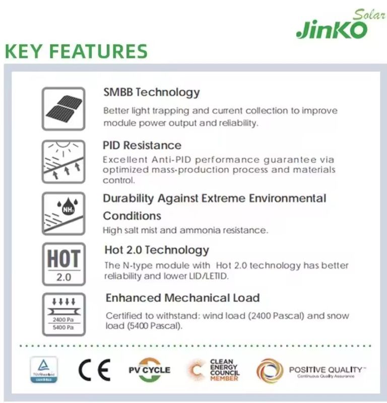 Jinko zonnepaneel 550 watt 540w 545w 550w zonnepanelen met één gezicht